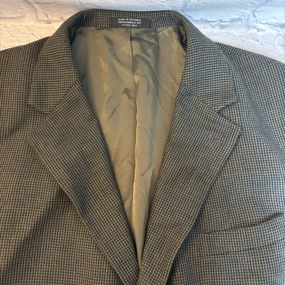 Oscar De La Renta Men's Blazer Jacket Size 46 Long Light Green Two Button Wool